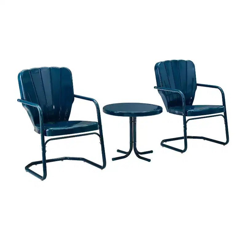 Ensemble de sièges d'extérieur 3 pièces Ridgeland - Bleu marine - Crosley