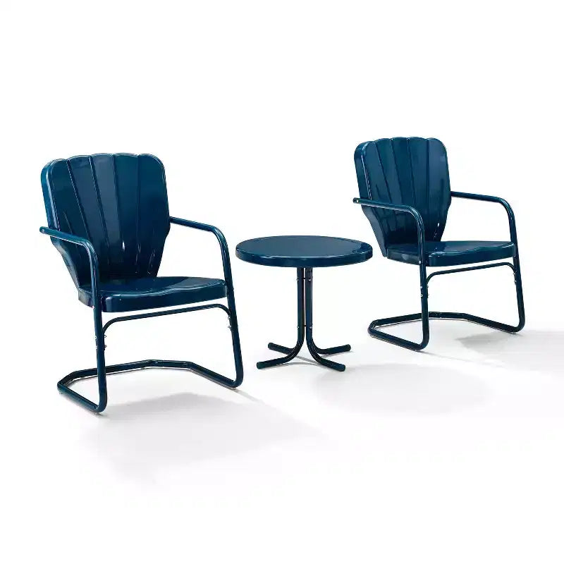 Ensemble de sièges d'extérieur 3 pièces Ridgeland - Bleu marine - Crosley