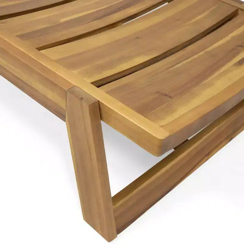 Ensemble de 3 chaises longues d'extérieur Kyoto en bois d'acacia : Réglables, résistantes à l'eau - Christopher Knight Home