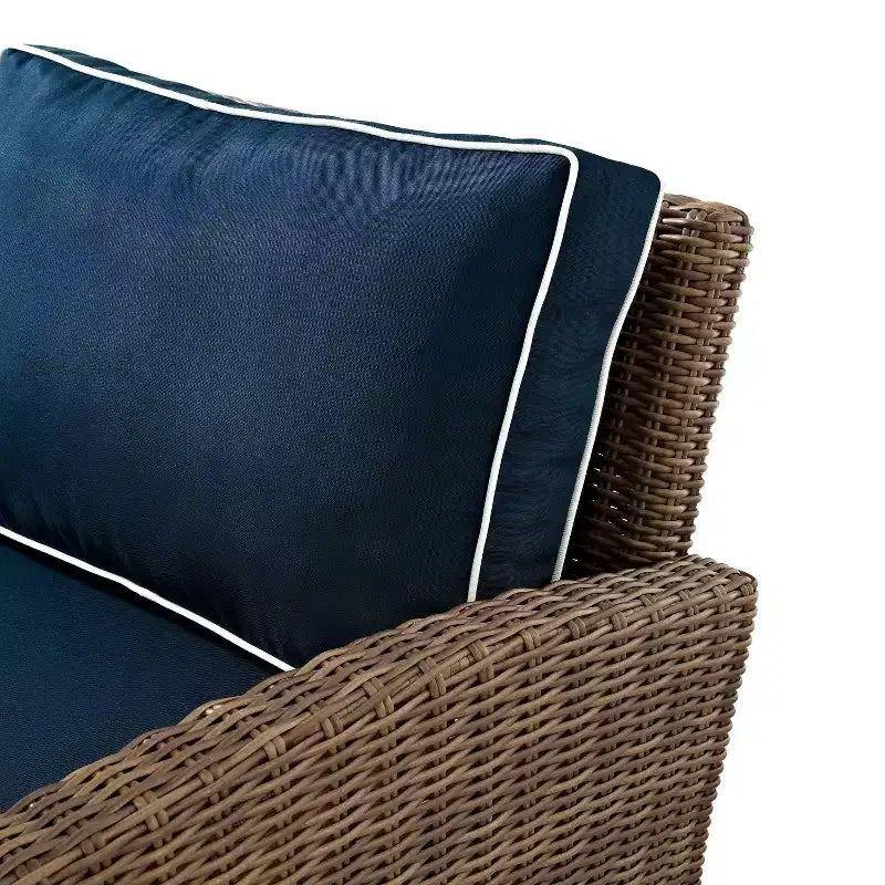 Ensemble de 3 pièces Bradenton pour extérieur en osier avec deux chaises et une table marine - Crosley