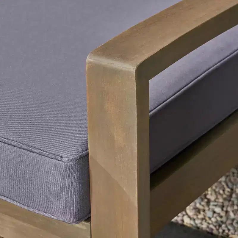 Grenada Ensemble de Conversation d'Extérieur 2 Pièces en Bois d'Acacia - Gris/Gris Foncé - Christopher Knight Home : Mobilier de Conversation d'Extérieur avec Table Basse