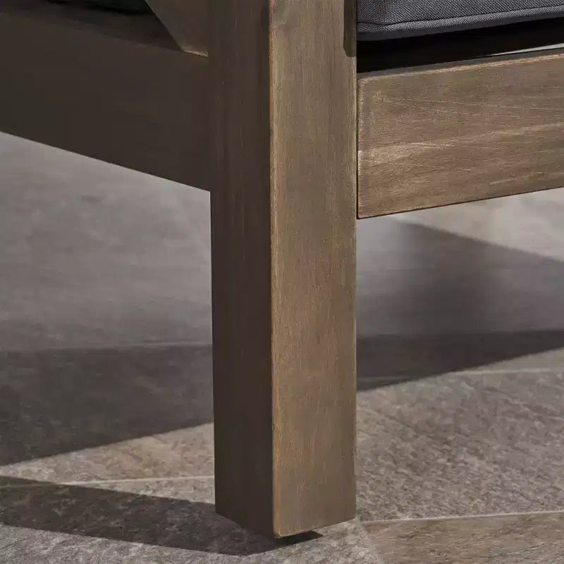 Ensemble de canapé et de fauteuils de club Brava 9 pièces en bois d'acacia – Gris/Gris foncé – Christopher Knight Home