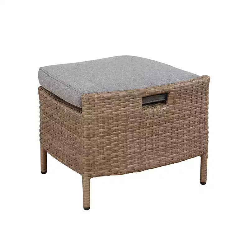 Ensemble de conversation 5 pièces Kokoli - Marron - Meubles Alaterre : mobilier de jardin avec coussins, aucun assemblage requis