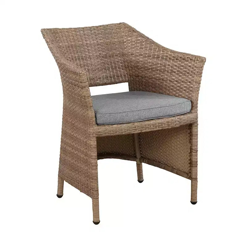 Ensemble de conversation 5 pièces Kokoli - Marron - Meubles Alaterre : mobilier de jardin avec coussins, aucun assemblage requis