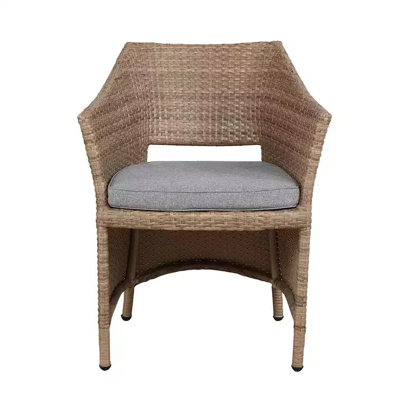 Ensemble de conversation 5 pièces Kokoli - Marron - Meubles Alaterre : mobilier de jardin avec coussins, aucun assemblage requis