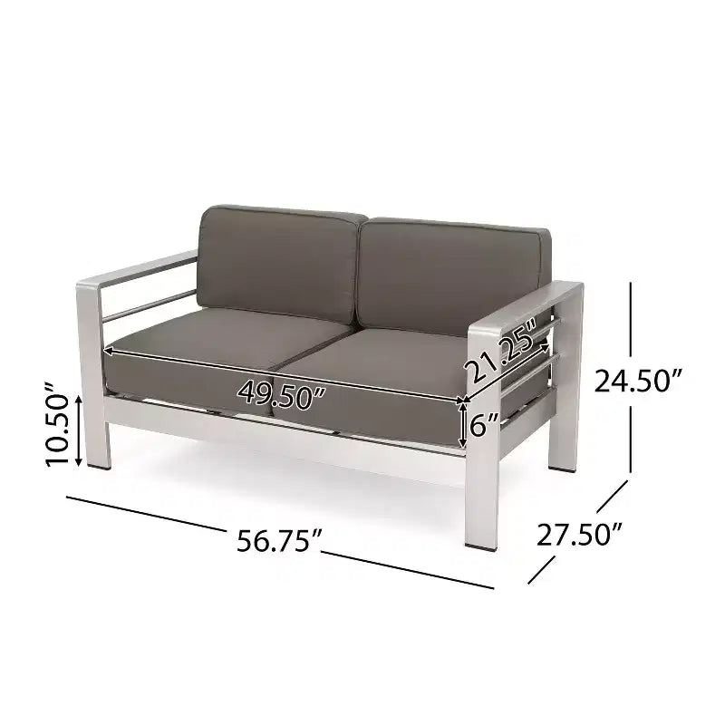 Ensemble table de foyer rectangulaire Cape Coral 3 pièces en aluminium et MGO - Gris clair - Christopher Knight Home