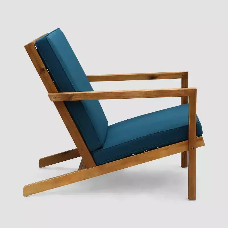 Ensemble de conversation 3 pièces en bois d'acacia Leah : Sièges d'extérieur avec coussins – Christopher Knight Home
