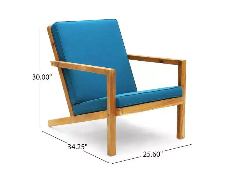 Ensemble de conversation 3 pièces en bois d'acacia Leah : Sièges d'extérieur avec coussins – Christopher Knight Home