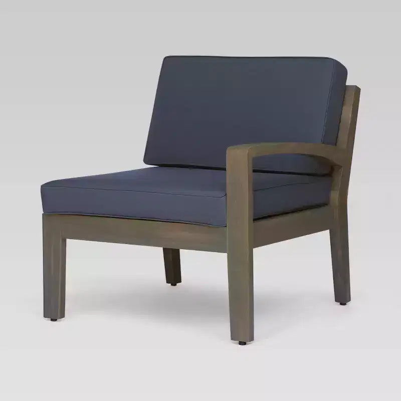 Ensemble de canapé d'angle 7 pièces en acacia Grenada - Gris/Gris foncé - Christopher Knight Home