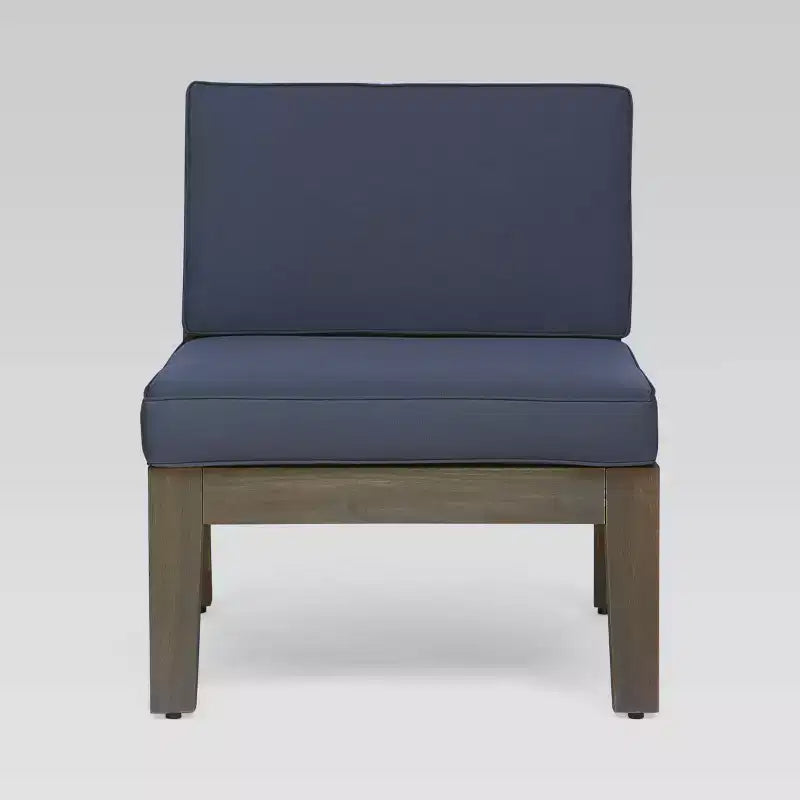 Ensemble de canapé d'angle 7 pièces en acacia Grenada - Gris/Gris foncé - Christopher Knight Home