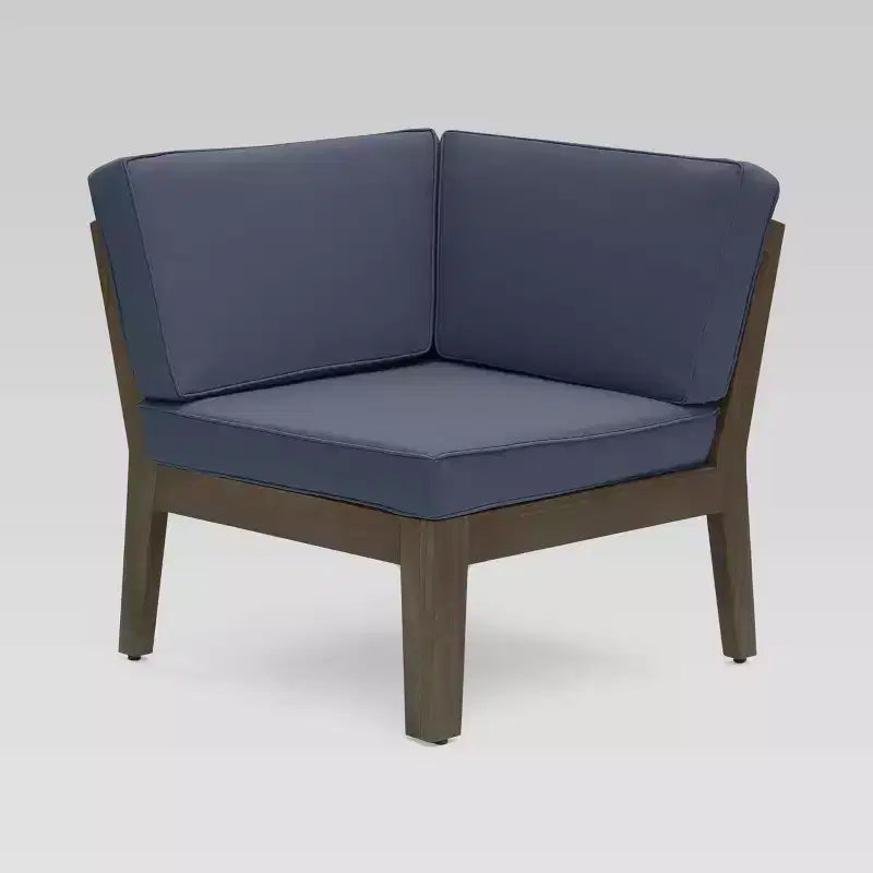 Ensemble de canapé d'angle 7 pièces en acacia Grenada - Gris/Gris foncé - Christopher Knight Home