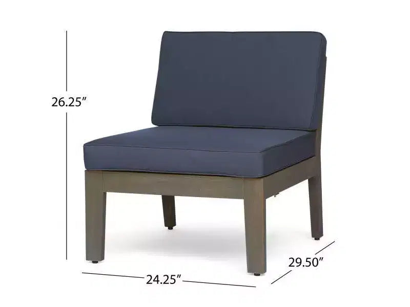 Ensemble de canapé d'angle 7 pièces en acacia Grenada - Gris/Gris foncé - Christopher Knight Home