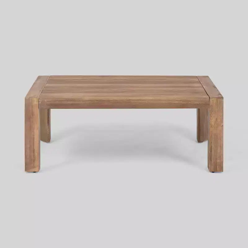 Ensemble de 2 pièces : causeuse et table basse en bois de Genser, marron – Christopher Knight Home : Ensemble de mobilier d'extérieur en acacia avec coussins