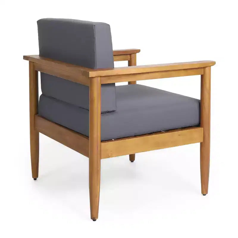 Ensemble de conversation de 5 pièces pour patio en bois d'acacia Magnolia – Teck/Gris foncé – Christopher Knight Home : Ensemble de conversation moderne résistant à l'eau