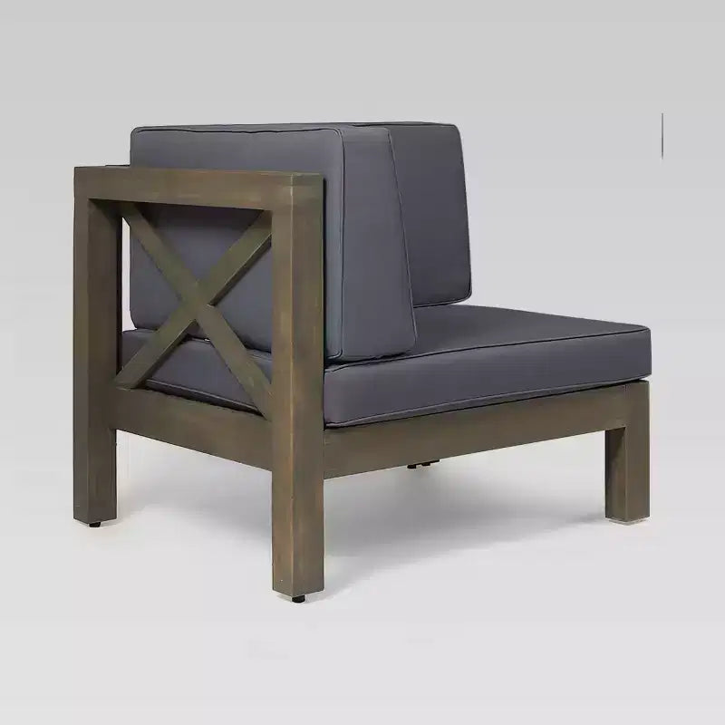 Ensemble modulaire 4 pièces Brava en acacia avec canapé et table : résistant aux intempéries, dossier croisé - Christopher Knight Home