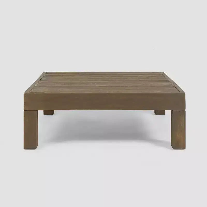 Ensemble modulaire 4 pièces Brava en acacia avec canapé et table : résistant aux intempéries, dossier croisé - Christopher Knight Home