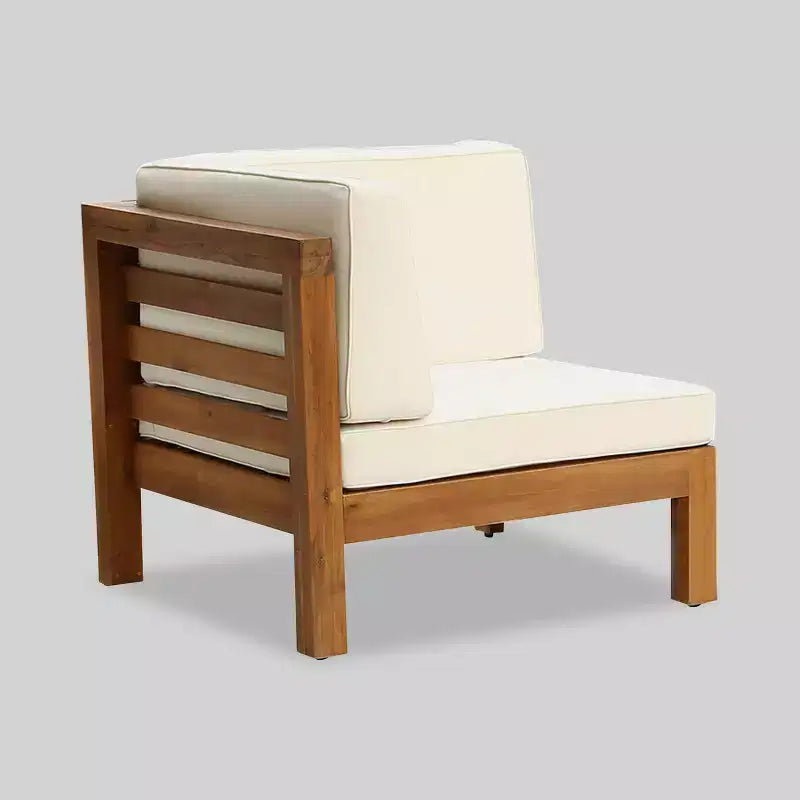 Ensemble de canapé d'angle en acacia Oana 12 pièces avec foyer - Teck/Beige et Gris clair - Christopher Knight Home