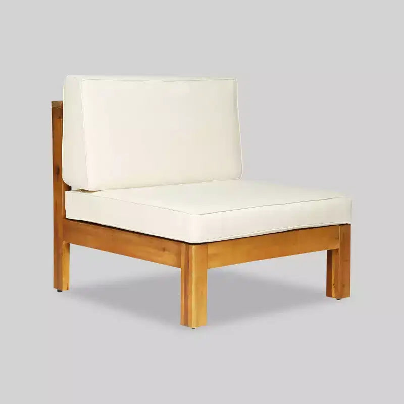 Ensemble de canapé d'angle en acacia Oana 12 pièces avec foyer - Teck/Beige et Gris clair - Christopher Knight Home