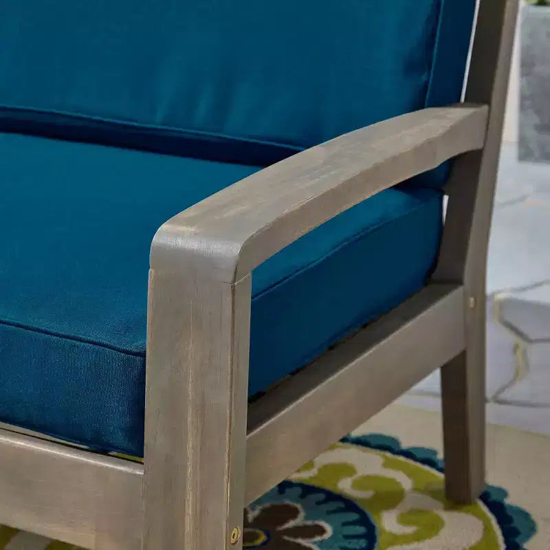Lot de 2 fauteuils de jardin Grenada en bois d'acacia gris : Résistant aux intempéries avec coussins – Christopher Knight Home