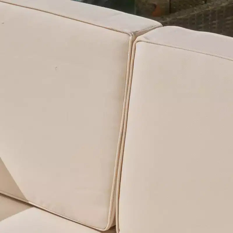 Oana Ensemble de canapés modulaires en bois d'acacia 5 pièces en V Teck/Beige - Christopher Knight Home : Résistant aux intempéries, Design contemporain