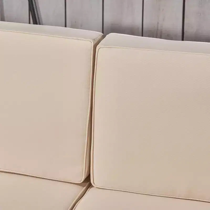 Canapé sectionnel en U 10 pièces en bois d'acacia Oana avec brasero - Teck/Beige - Christopher Knight Home : Sièges d'extérieur modulaires