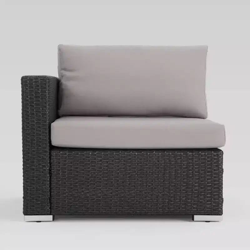 Ensemble de sièges sectionnels en osier 8 pièces Santa Rosa - Gris/Argent - Christopher Knight Home : Cadre en aluminium, résistant aux intempéries