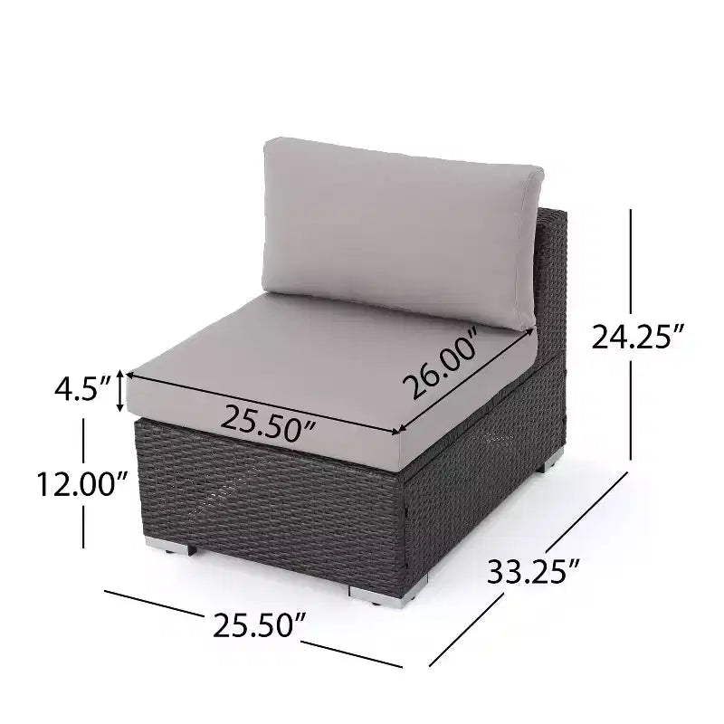 Christopher Knight Home Ensemble de 4 meubles d'extérieur en osier Santa Rosa gris/gris clair