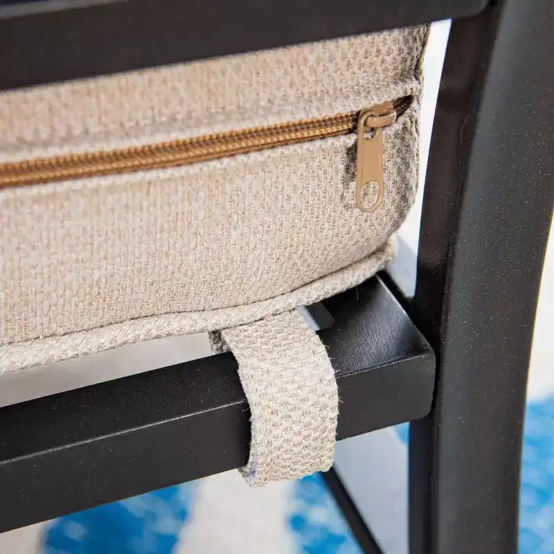 Captiva Designs – Ensemble de conversation d'extérieur 5 pièces XL en métal avec fauteuils pivotants et poufs beiges : Cadre en acier, résistant à la rouille et à l'eau