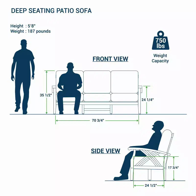 Ensemble de conversation d'extérieur Sonoma Lane Eola 5 pièces en teck avec coussins zippés beiges – Résistant aux intempéries