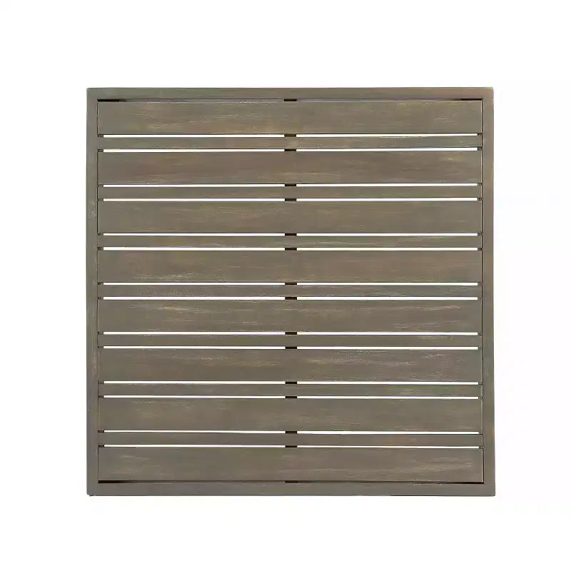 Causeuse d'extérieur 2 pièces Brava en bois d'acacia avec accoudoir gauche et table basse avec coussin gris/gris foncé - Christopher Knight Home