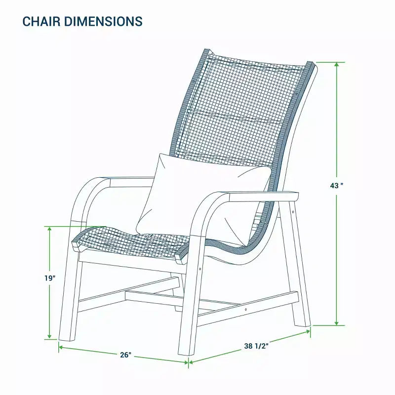 Ensemble de conversation d'extérieur 3 pièces en teck Sonoma Lane Sheldon avec coussins lombaires – Résistant aux intempéries, en polycorde tressée, structure en teck massif