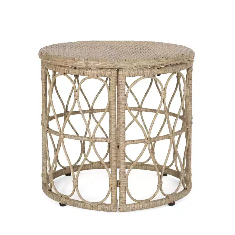 Ensemble de conversation d'extérieur 3 pièces en osier Bruce avec coussins marron clair/beige - Christopher Knight Home: Rotin synthétique, résistant aux UV et aux intempéries
