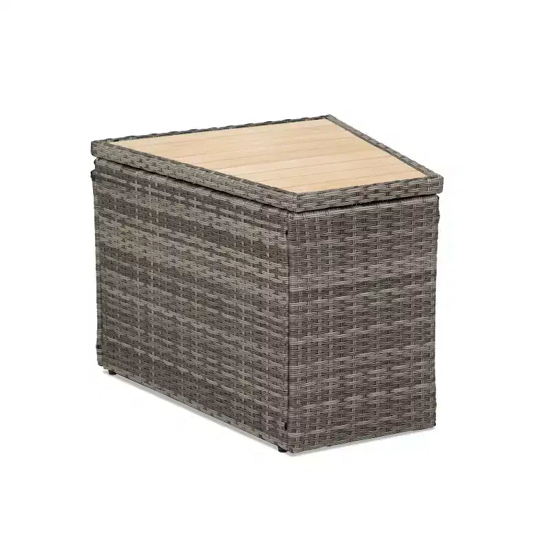 Greemotion Ensemble de Meubles d'Extérieur Courbés 5 Pièces Barbuda avec Tables de Rangement en Bois de Teck Marron : Salon de Jardin Résistant aux UV et à la Rouille