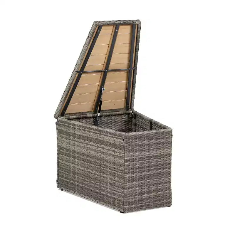 Greemotion Ensemble de Meubles d'Extérieur Courbés 5 Pièces Barbuda avec Tables de Rangement en Bois de Teck Marron : Salon de Jardin Résistant aux UV et à la Rouille