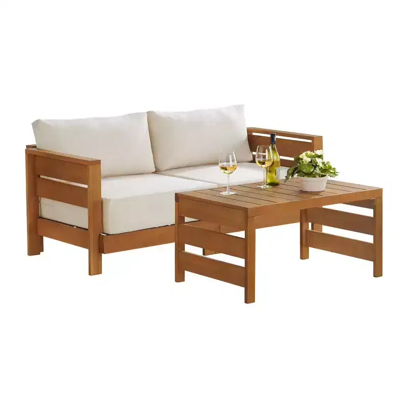 Alaterre Furniture Ensemble de meubles d'extérieur Barton 2 pièces résistant aux intempéries avec canapé et table basse