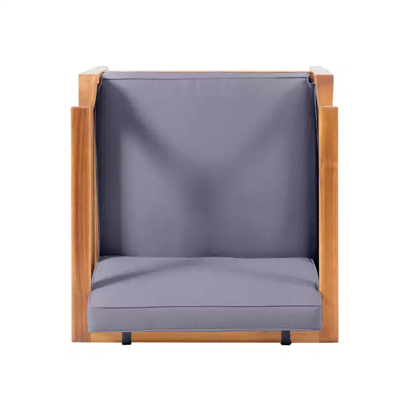 Ensemble de 5 meubles de jardin modulaires Aston en bois d'acacia d'inspiration moderne du milieu du siècle avec fauteuil de club, couleur teck/gris foncé - Christopher Knight Home