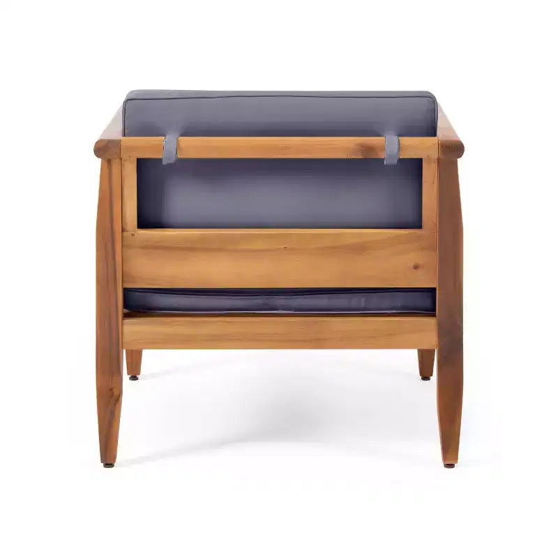 Ensemble de 5 meubles de jardin modulaires Aston en bois d'acacia d'inspiration moderne du milieu du siècle avec fauteuil de club, couleur teck/gris foncé - Christopher Knight Home