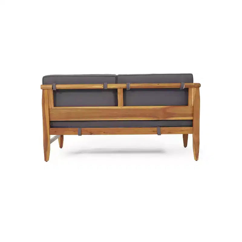 Ensemble de 5 meubles de jardin modulaires Aston en bois d'acacia d'inspiration moderne du milieu du siècle avec fauteuil de club, couleur teck/gris foncé - Christopher Knight Home