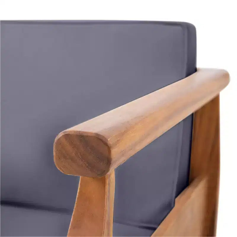 Ensemble de 5 meubles de jardin modulaires Aston en bois d'acacia d'inspiration moderne du milieu du siècle avec fauteuil de club, couleur teck/gris foncé - Christopher Knight Home