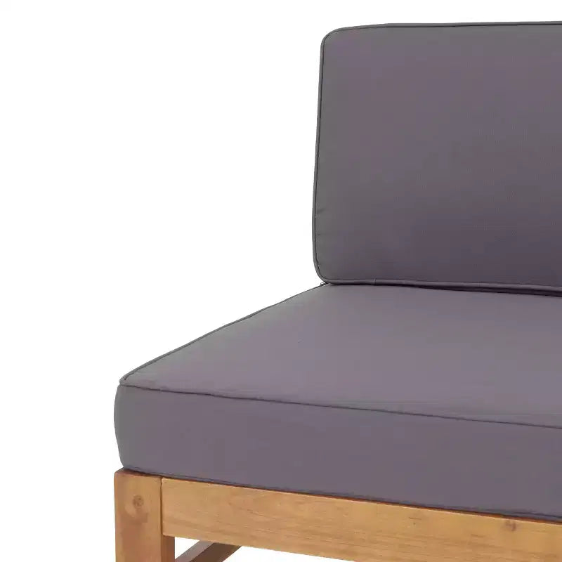 Ensemble de 5 meubles de jardin modulaires Aston en bois d'acacia d'inspiration moderne du milieu du siècle avec fauteuil de club, couleur teck/gris foncé - Christopher Knight Home