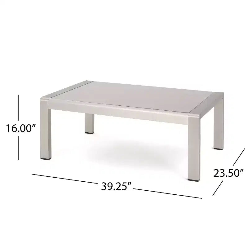 Christopher Knight Home Eleanor Ensemble de conversation extérieur 8 places en aluminium avec coussins, Kaki/Argent