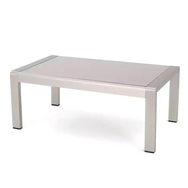 Christopher Knight Home Eleanor Ensemble de conversation extérieur 8 places en aluminium avec coussins, Kaki/Argent