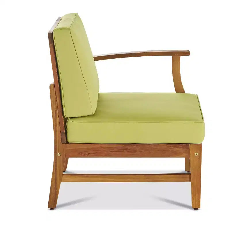 GDFStudio Abena Ensemble de conversation d'extérieur 6 places avec canapé sectionnel et fauteuil club en bois d'acacia et coussins