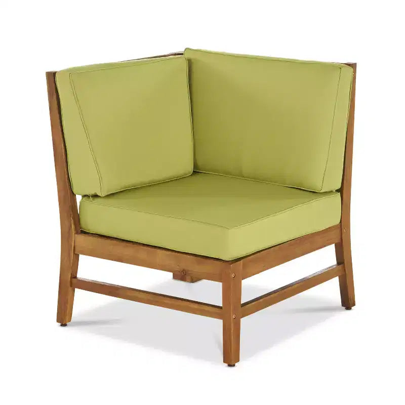 GDFStudio Abena Ensemble de conversation d'extérieur 6 places avec canapé sectionnel et fauteuil club en bois d'acacia et coussins