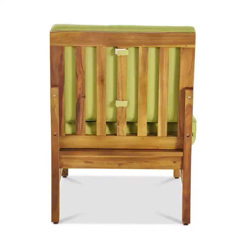 GDFStudio Abena Ensemble de conversation d'extérieur 6 places avec canapé sectionnel et fauteuil club en bois d'acacia et coussins