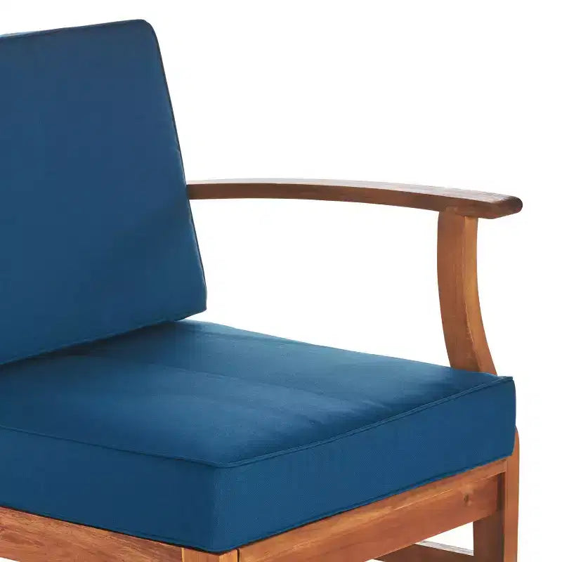 GDFStudio Abena Ensemble de conversation d'extérieur 6 places avec canapé sectionnel et fauteuil club en bois d'acacia et coussins