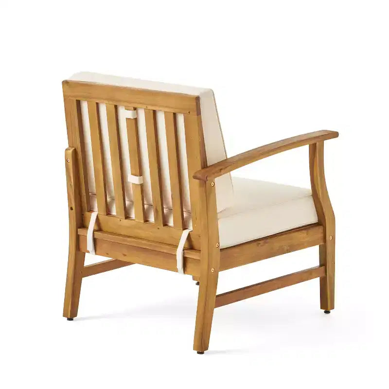 GDFStudio Abena - Canapé d'angle d'extérieur 9 places en acacia avec coussins