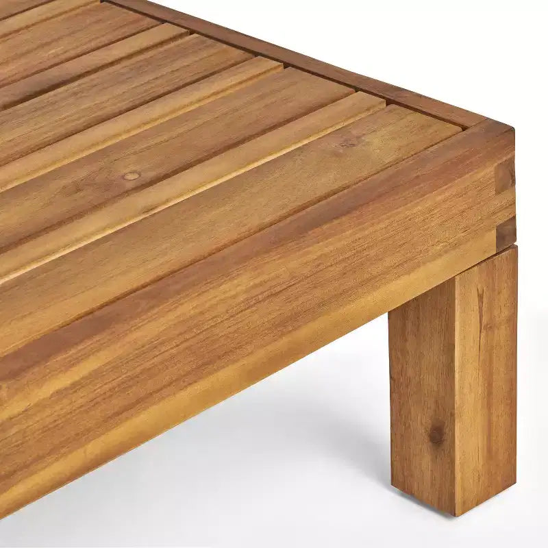 Christopher Knight Home Cascada, canapé sectionnel d'extérieur en bois d'acacia 7 places avec coussins