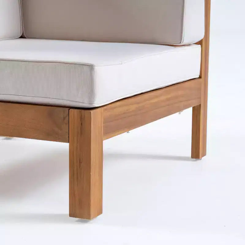 Christopher Knight Home Cascada, canapé sectionnel d'extérieur en bois d'acacia 7 places avec coussins