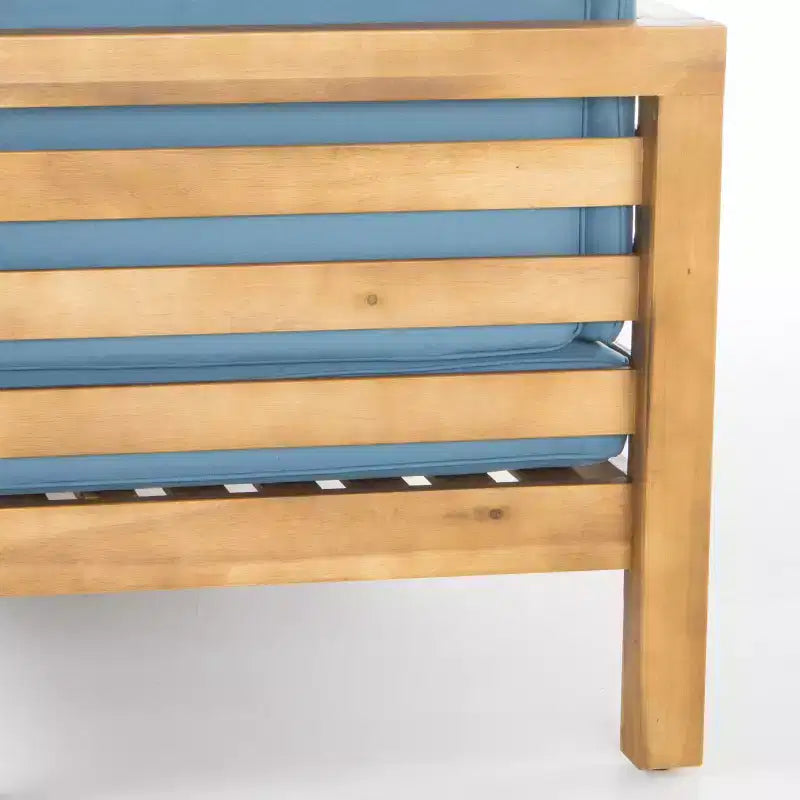 Christopher Knight Home Cascada, canapé sectionnel d'extérieur en bois d'acacia 7 places avec coussins
